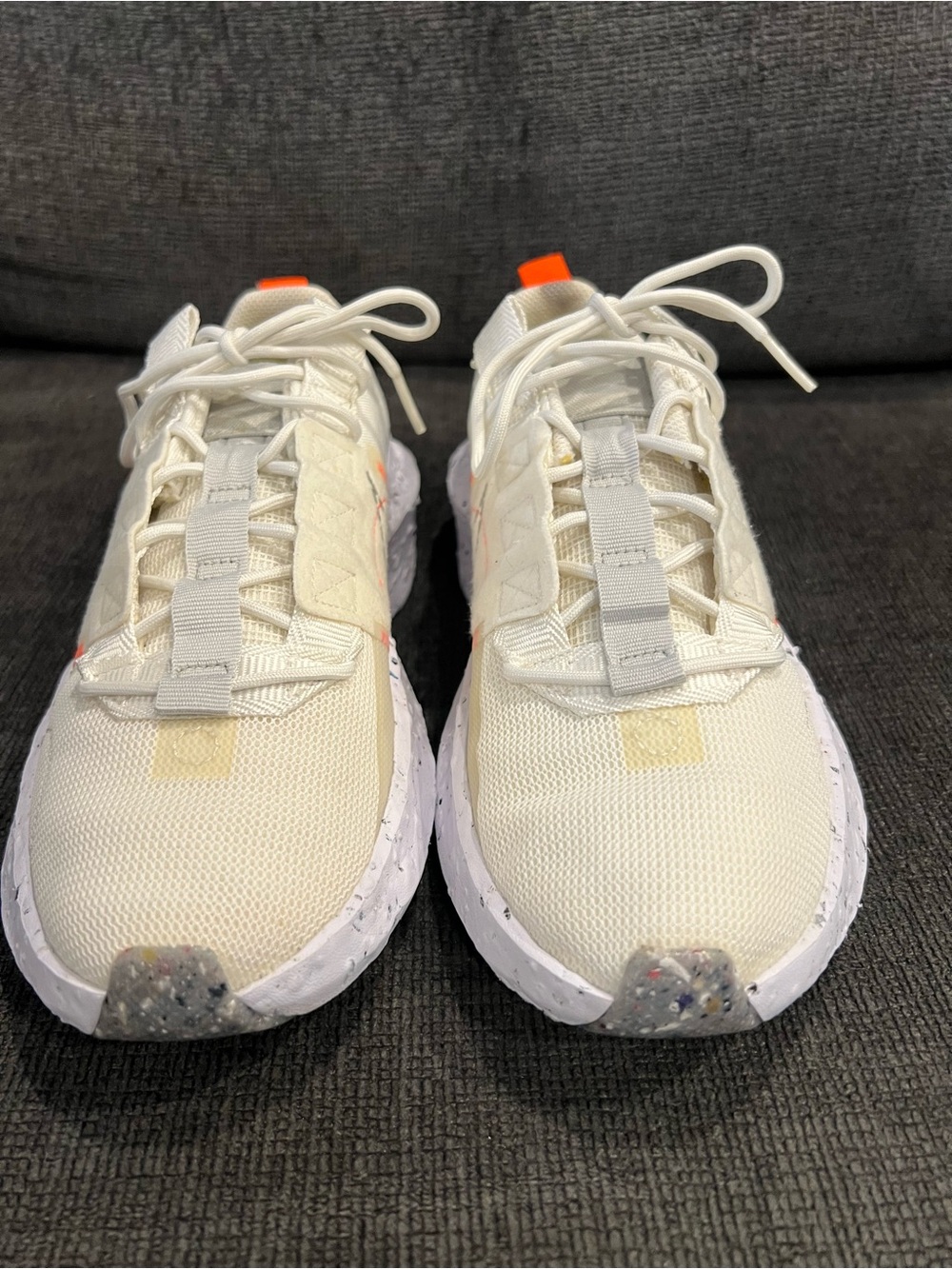 Nike Neutral White and Orange Athletic Sneakers